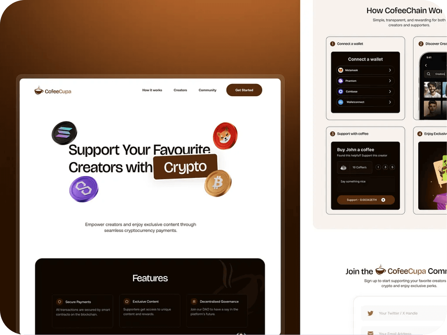 CofeeCuppa - Earn & Support With Crypto